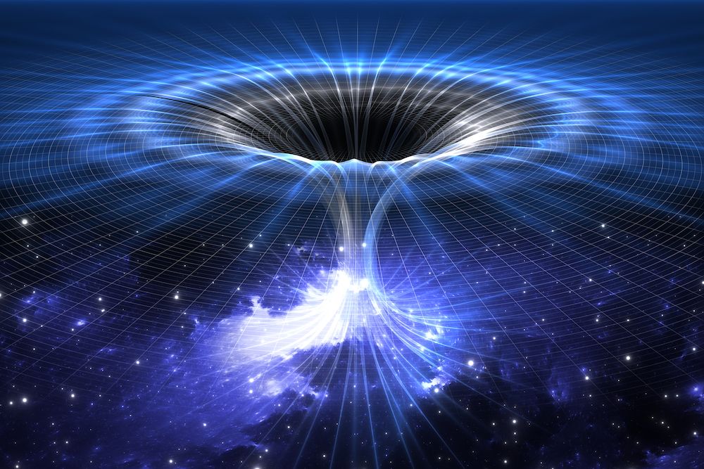 What would happen if a black hole fell into a wormhole?