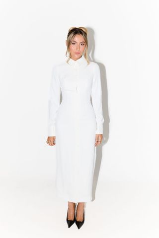 The Ultimate Muse Long Sleeve Collar Maxi Dress