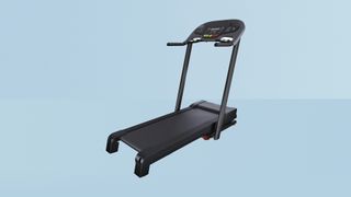 Domyos Comfort Treadmill T520B against blue background