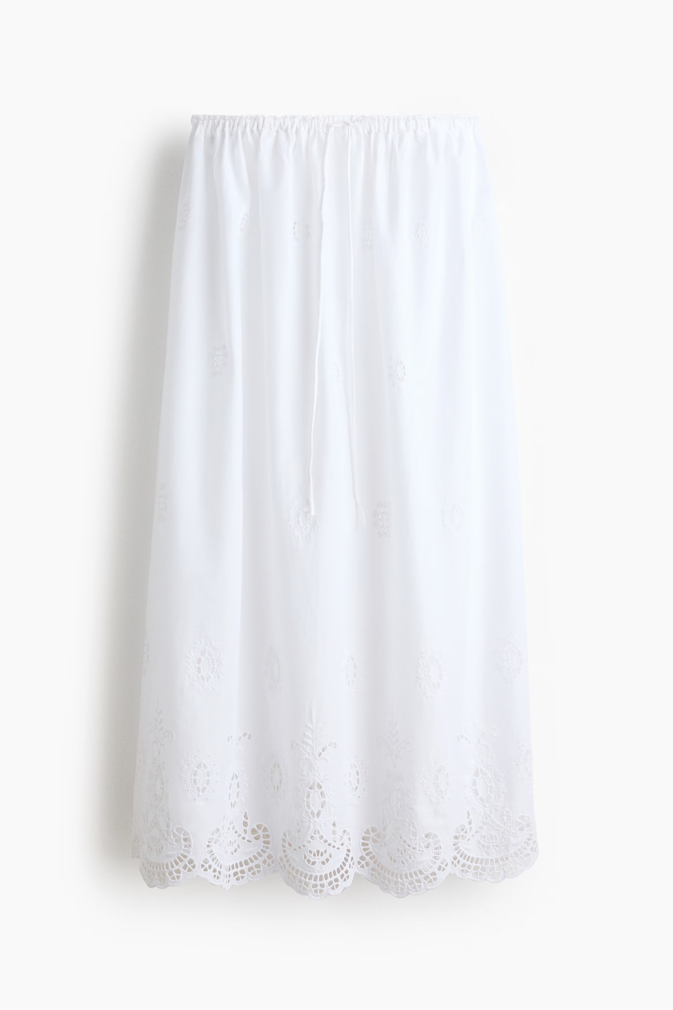 H&M, Broderie Anglaise Drawstring Skirt