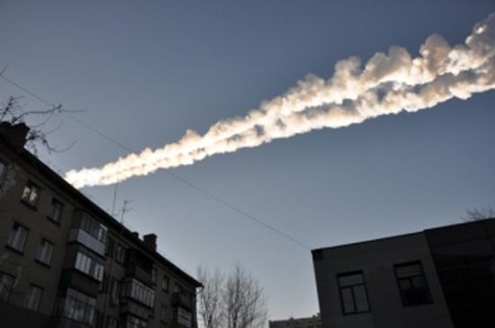 Meteor trail in Russia