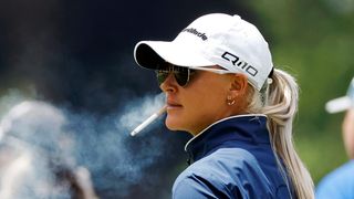 Charley Hull smoking during the US Women's Open