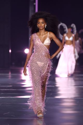 Blesnya Minher walks the runway for the Victoria's Secret Fashion Show 2024