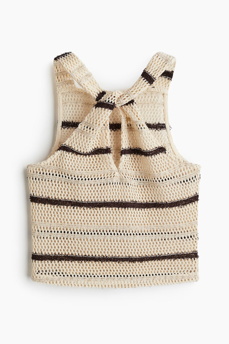 Shimmering Hole-Knit Top