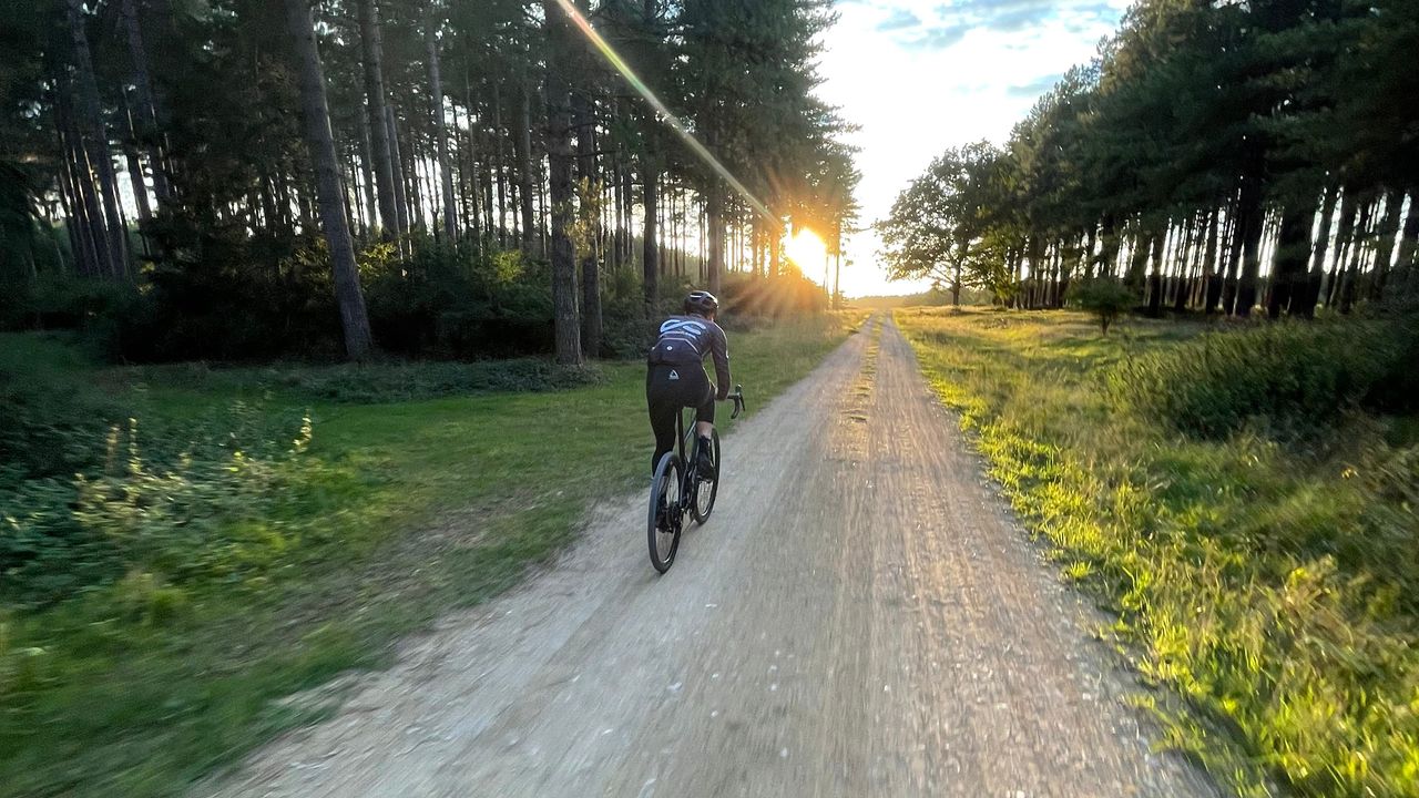 Richard cycled into the distance on a gravel ride