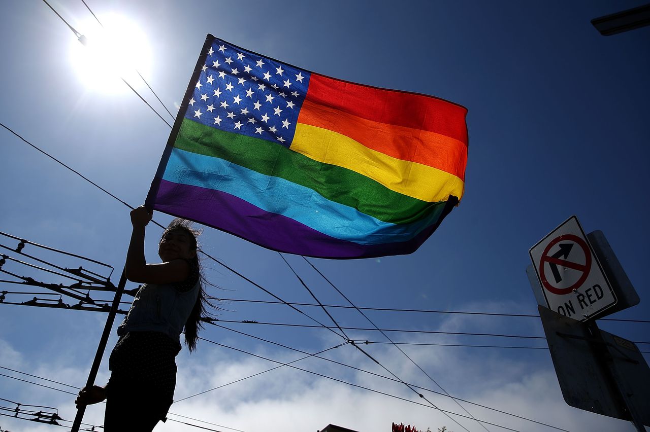 A pride flag in San Francisco 