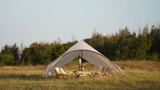 Cinch Shelter set up in field