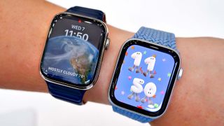 Best smartwatch: Apple Watch Series 8 vs. Apple Watch SE (2022) shown on wrist