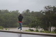 Person in hurricane