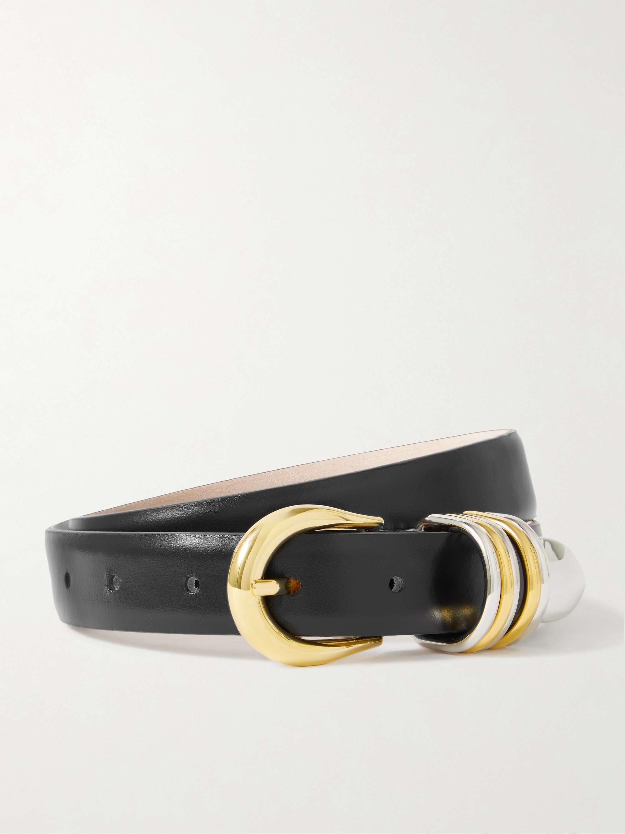 Hollyhock Embellished Leather Belt