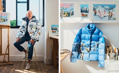 Colorful jacket and a man in beautiful jacket.