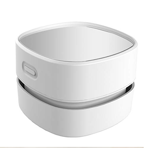 Odistar Desktop Vacuum Cleaner, Mini Table Dust Sweeper Energy Saving,high Endurance Up to 90 Mins,cordless&amp;amp;360&amp;ordm; Rotatable Design for Keyboard/home/school/office(white)
