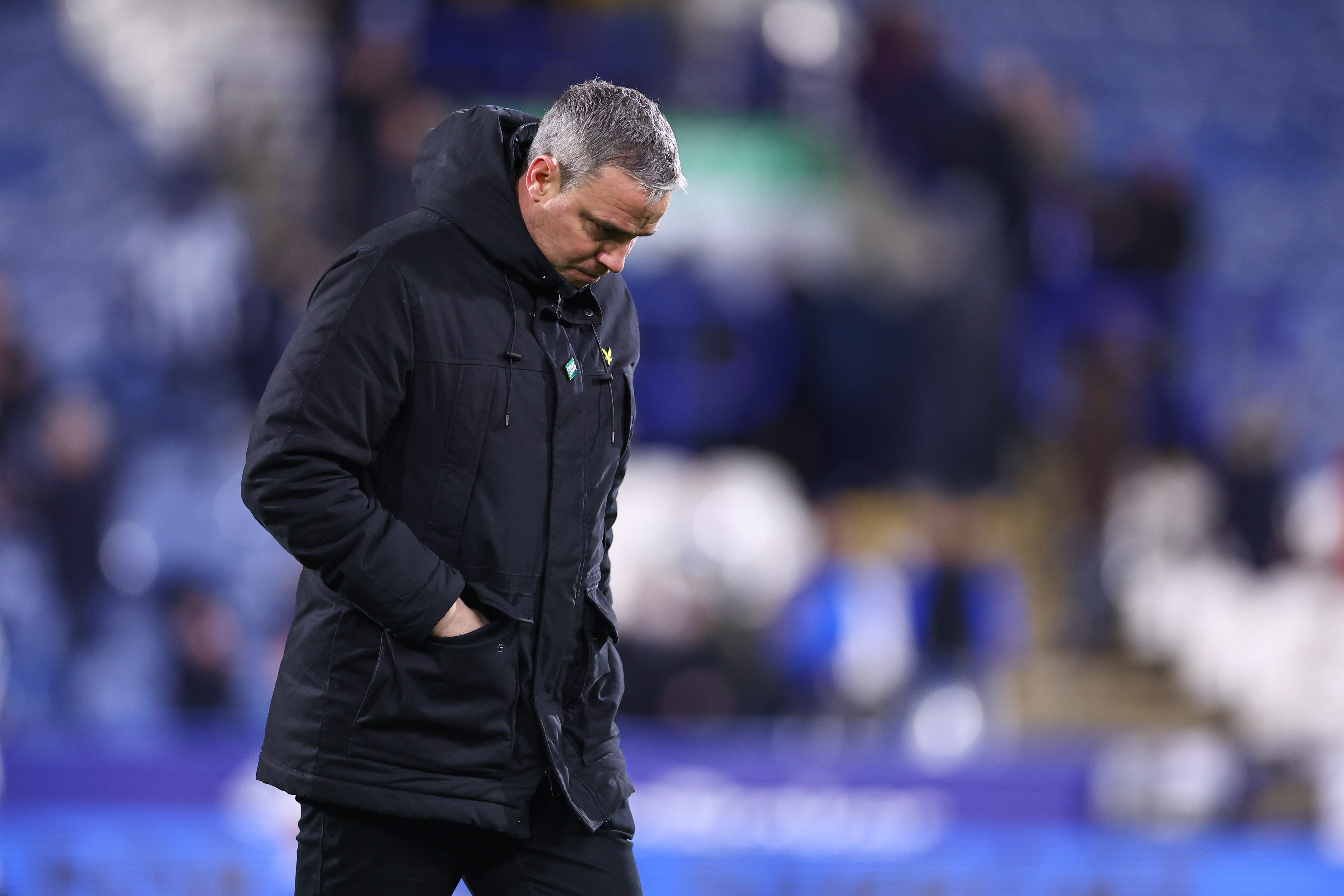 Michael Duff cuts a dejected figure on the sidelines at Huddersfield