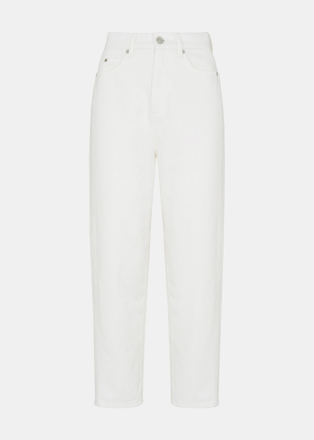 White Authentic Barrel Leg Jean