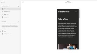 Squarespace's website editor interface in mobile view