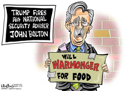 Political Cartoon U.S. John Bolton Jobless Will Monger For Food
