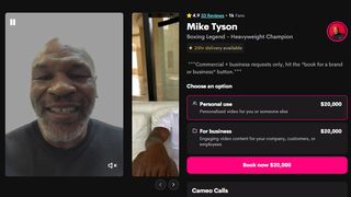 Mike TYson's Cameo page