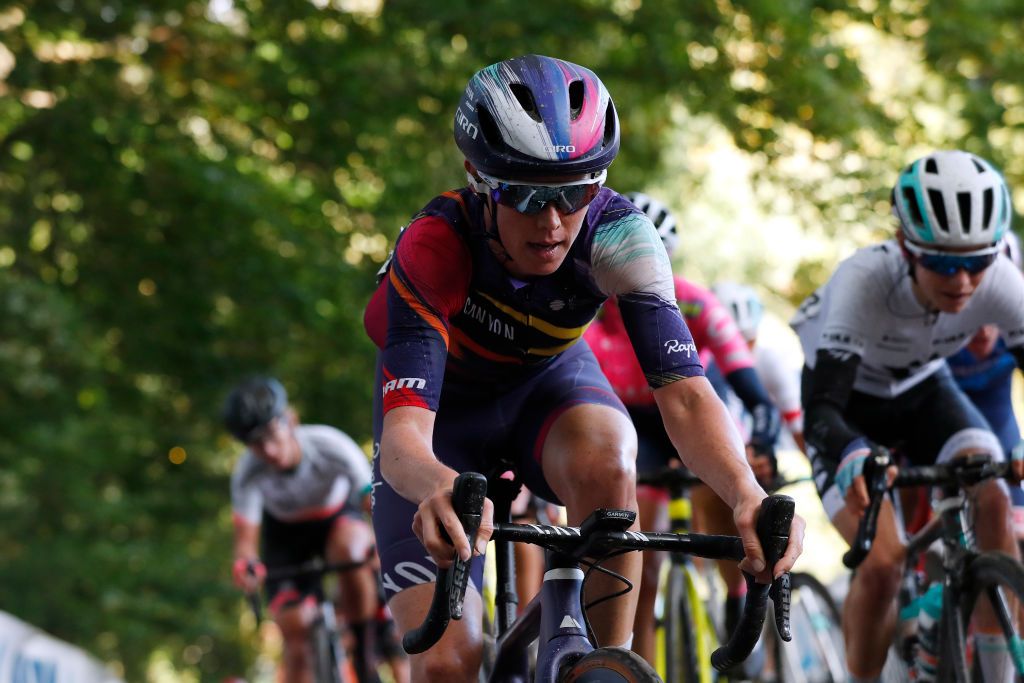 WEVELGEM BELGIUM OCTOBER 11 Tiffany Cromwell of Australia and Team Canyon Sram Racing during the 9th GentWevelgem In Flanders Fields 2020 Women Elite a 1414km race from Ieper to Wevelgem GentWevelgem FlandersClassic on October 11 2020 in Wevelgem Belgium Photo by Bas CzerwinskiGetty Images