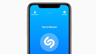 Shazam home screen on a smartphone