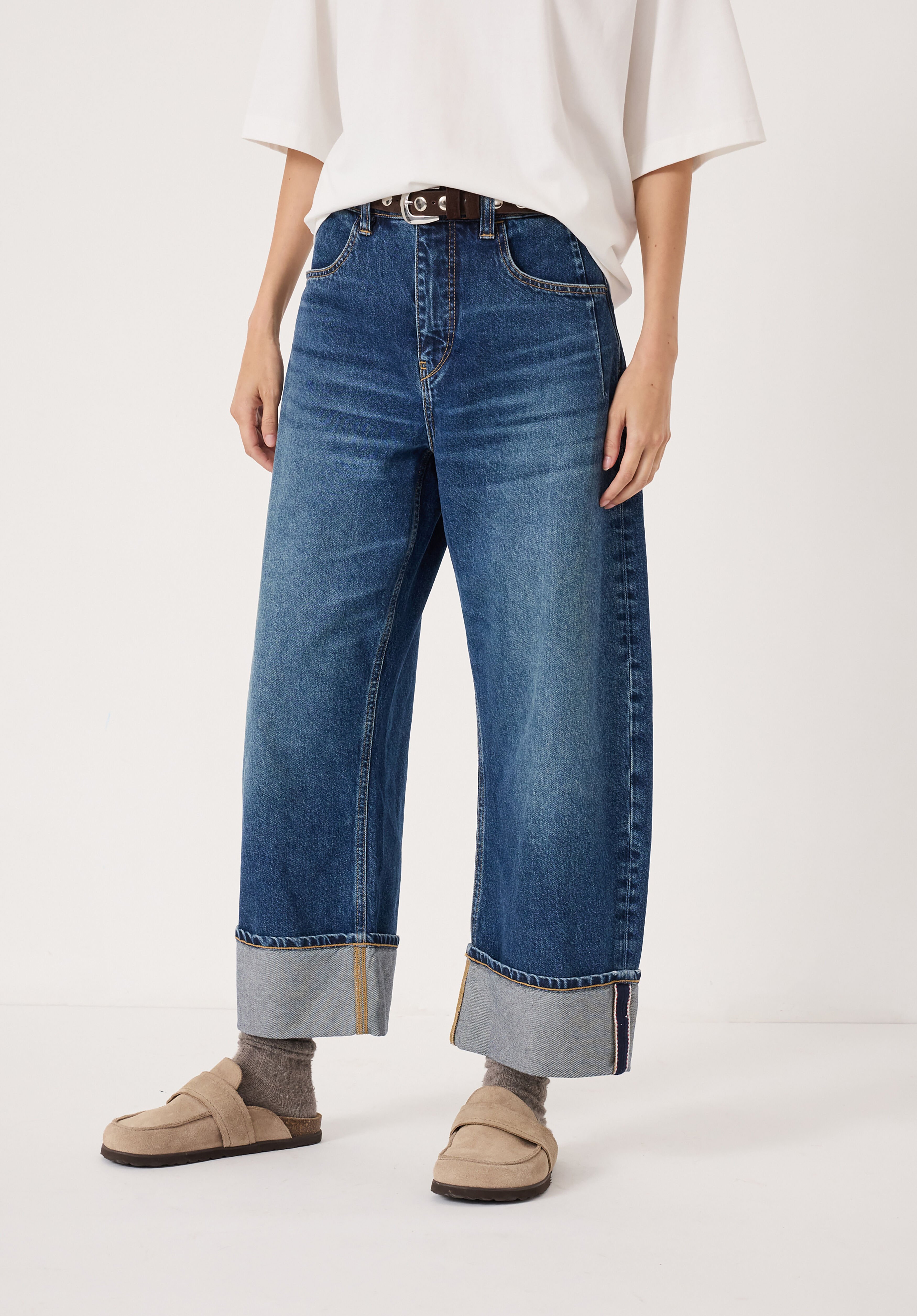 Faith Turn Up Barrel Leg Jeans