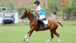 Prince Harry playing polo as a child