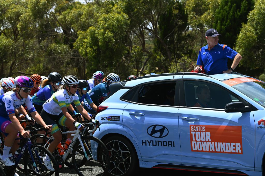 Stuart O&#039;grady gets the riders of the Tour Down Under underway