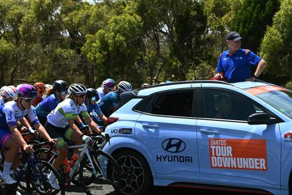 Stuart O'grady gets the riders of the Tour Down Under underway
