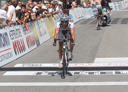Leonardo Bertagnolli takes the uphill sprint in stage two.