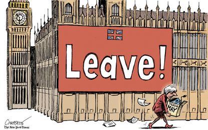 Political Cartoon World Theresa May Brexit Great Britain Parliament