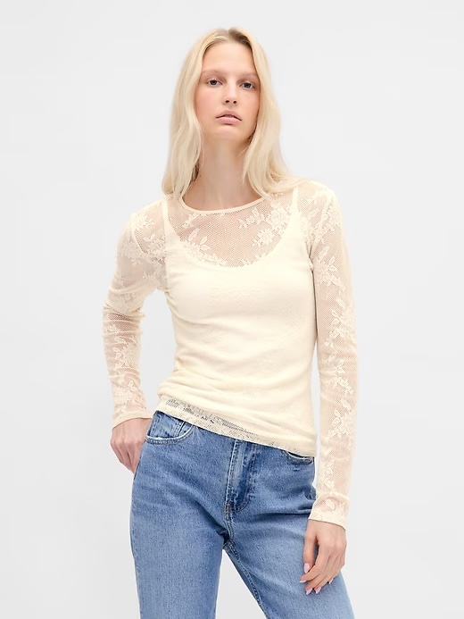 Gap, Sheer Lace Top