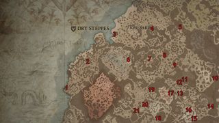 Diablo 4 dry steppes dungeon locations map