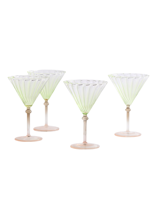 Cynthia Rowley Ombre Martini Glasses, Set of 4