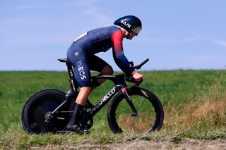 Magnus Sheffield (Ineos Grenadiers) rides to second place in the time trial on stage 6 of Tour de Pologne 2022