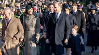 Princess of Wales, Prince William, Prince George and Princess Charlotte attend the Christmas Day Church service in 2019