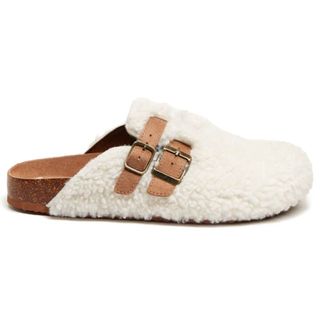 sheepskin mules with buckles