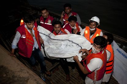 Rescue workers in Bangladesh