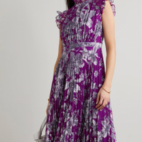 Erdem Roisin Pleated Floral-Print Voile Midi Dress, £945 | NET-A-PORTER