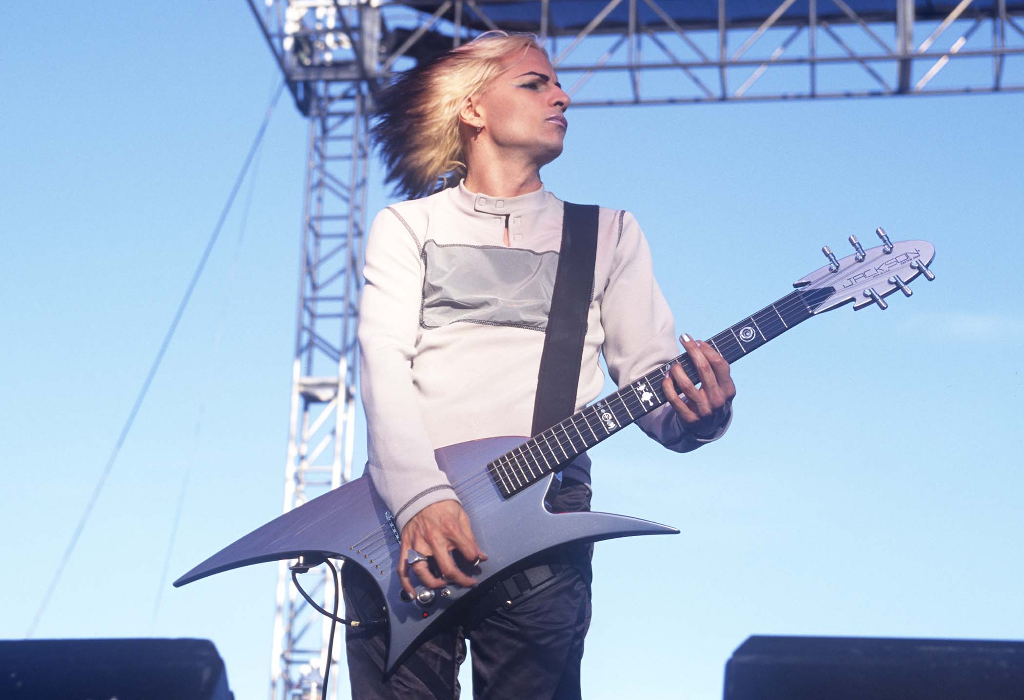 Amir Derakh plays an oddball Jackson onstage with Orgy in 1999