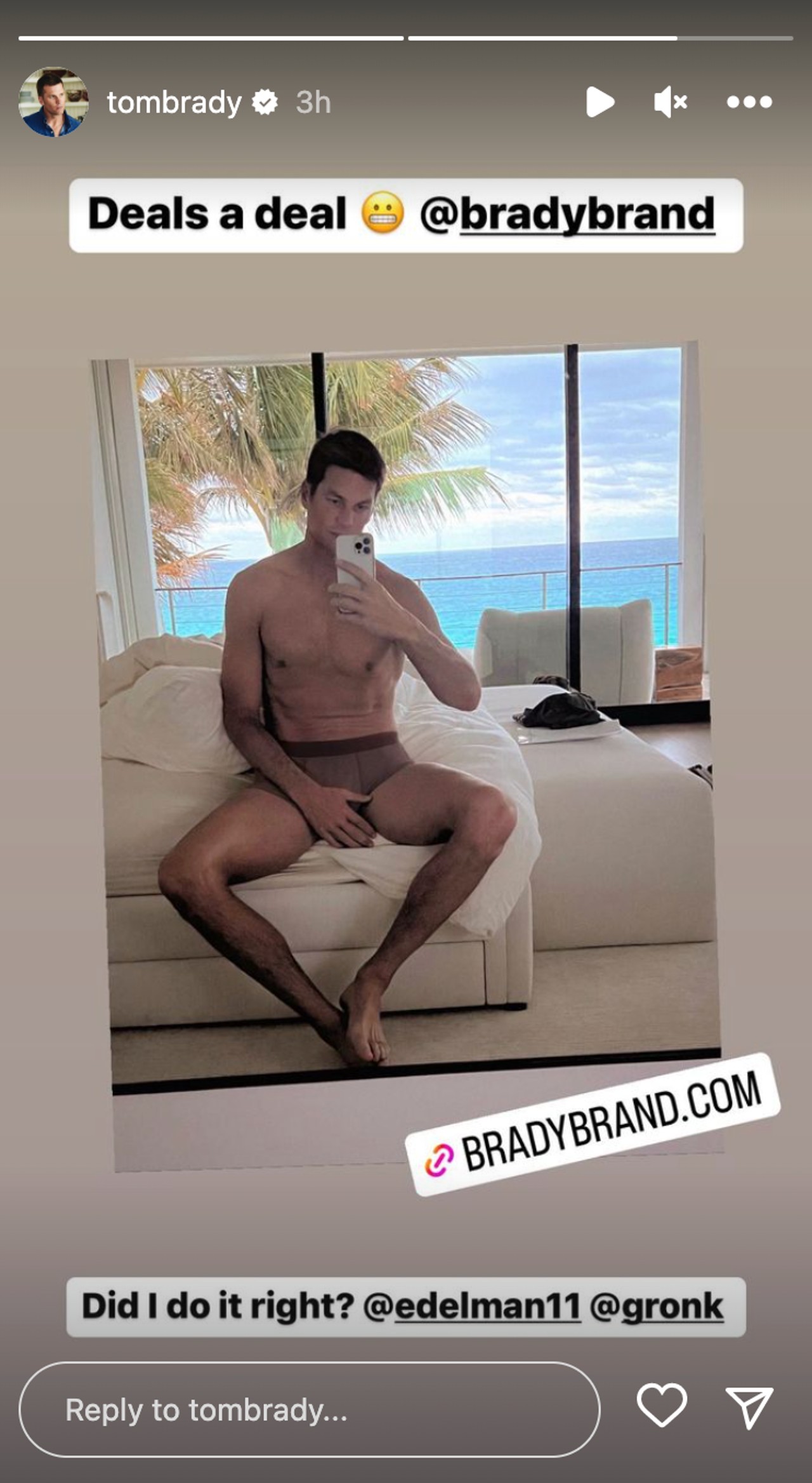 Tom Brady's Instagram stories