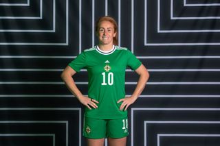 Rachel Furness of Northern Ireland poses for a portrait during the official UEFA Women's EURO 2022 portrait session on June 15, 2022 in Belfast, Northern Ireland.