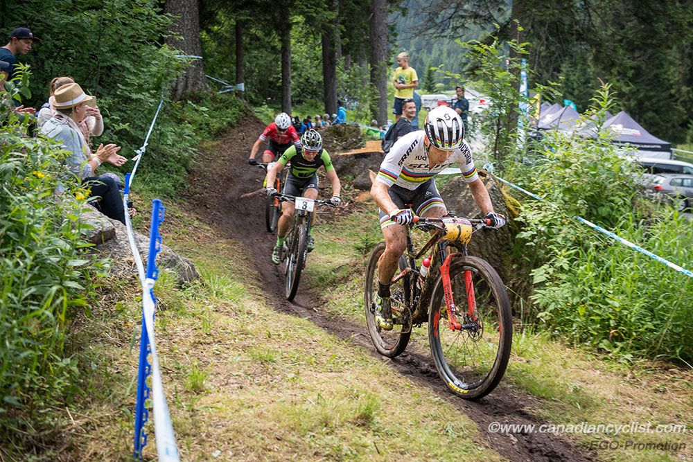 Nino Schurter (Scott-Sram MTB Racing Team), Maxime Marotte (Cannondale Factory Racing XC) and Anton Sintsov (JBG - 2 Professional MTB Team)