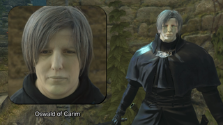 Oswald of Carim with an AI face that makes him look like Professor Snape.