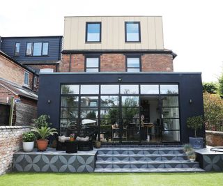 rear of an Edwardian house extended with a ground floor extension and loft conversion