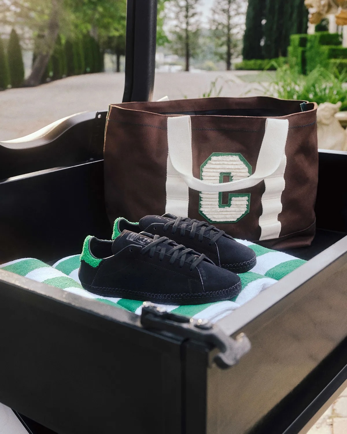 Lifetstyle shots of the new Stan Smith espadrilles made with CLOT