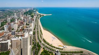 Oak Street and North Avenue beaches on Lake Michigan in Chicago