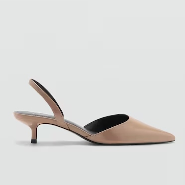 Mango Beige Pointed Toe Slingbacks