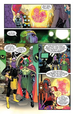 Baron Zemo announces that he has decided to follow Doctor Doom