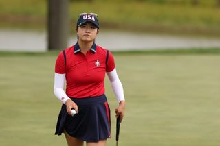 Rose Zhang walks off the green