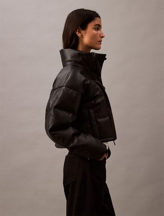 Calvin Klein Classic Faux Leather Puffer Jacket