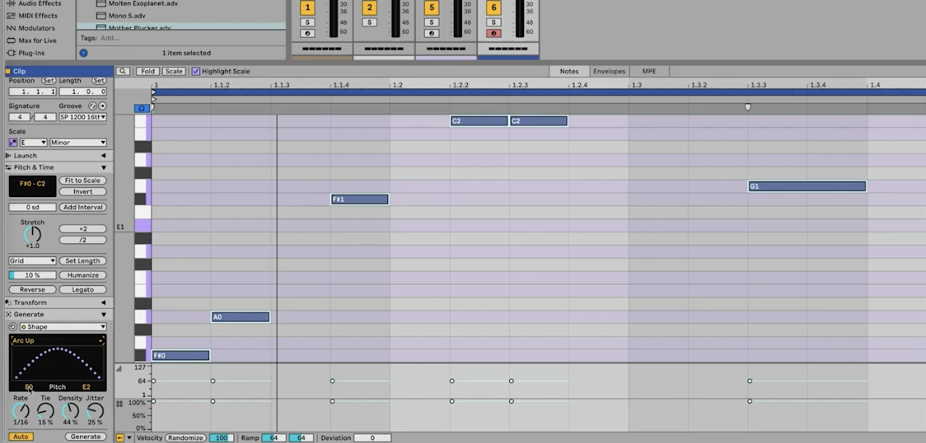 Ableton Shape MIDI generator